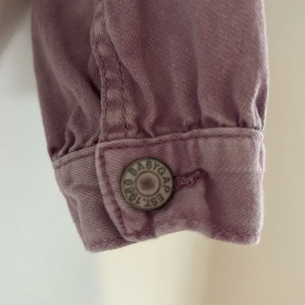 Baby Gap Toddler Girl Denim Jacket – Light Purple, Cropped, Size 2 Years